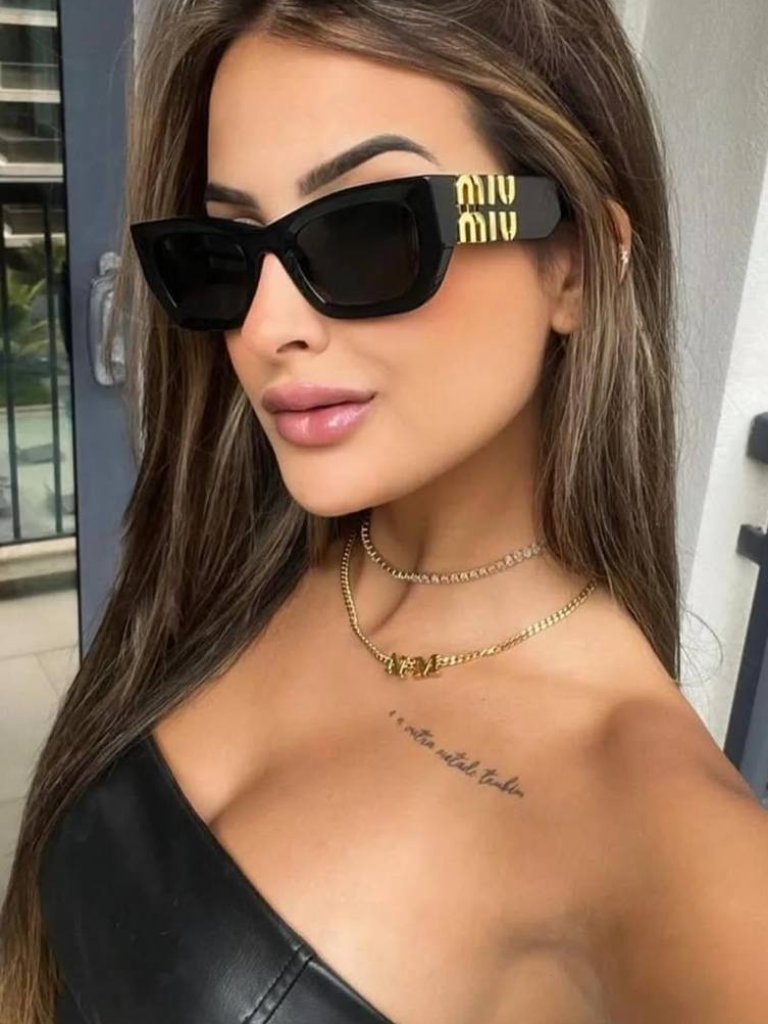 Miu Miu Mu09ws 1ab5s0 Sunglasses Black Cat Eye Frame, Dark Grey Lenses